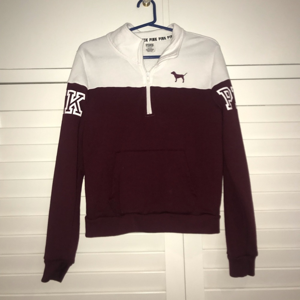 Pink zip up sweater